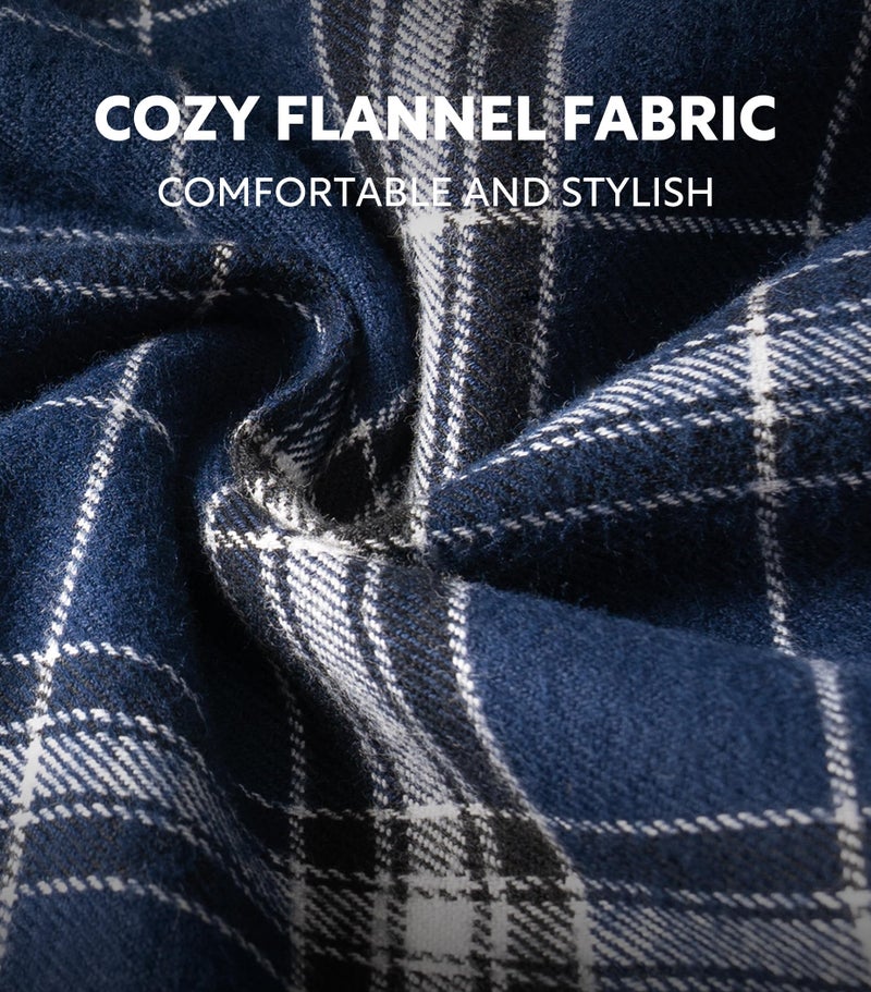 DAVID ARCHY Men's Flannel Pajama Pants, Soft Plaid Cotton Pajama Pants with Pockets, Lightweight 2-Pack - Image 2